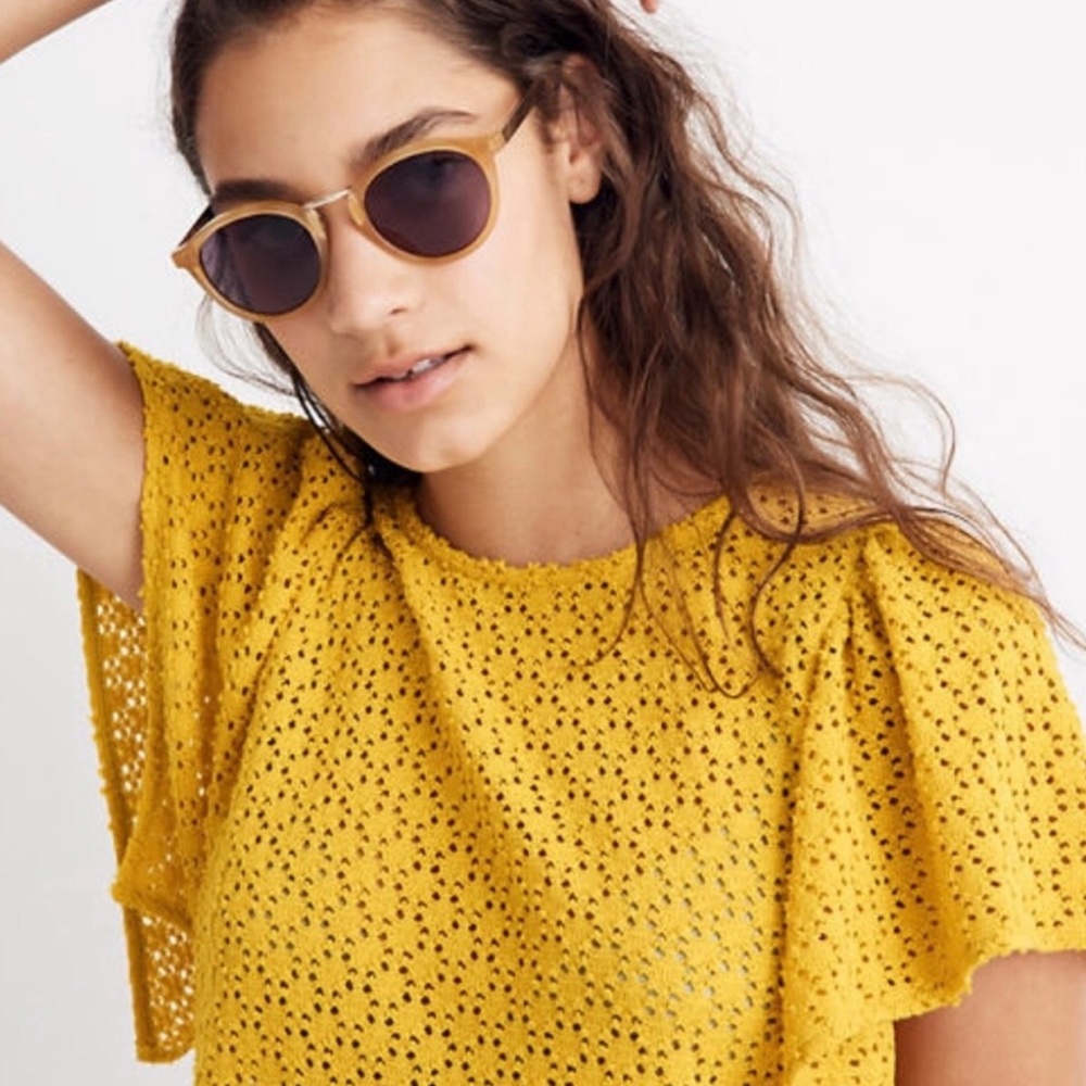 Texture & Thread from Madewell Yellow short sleeve shirt (Small)